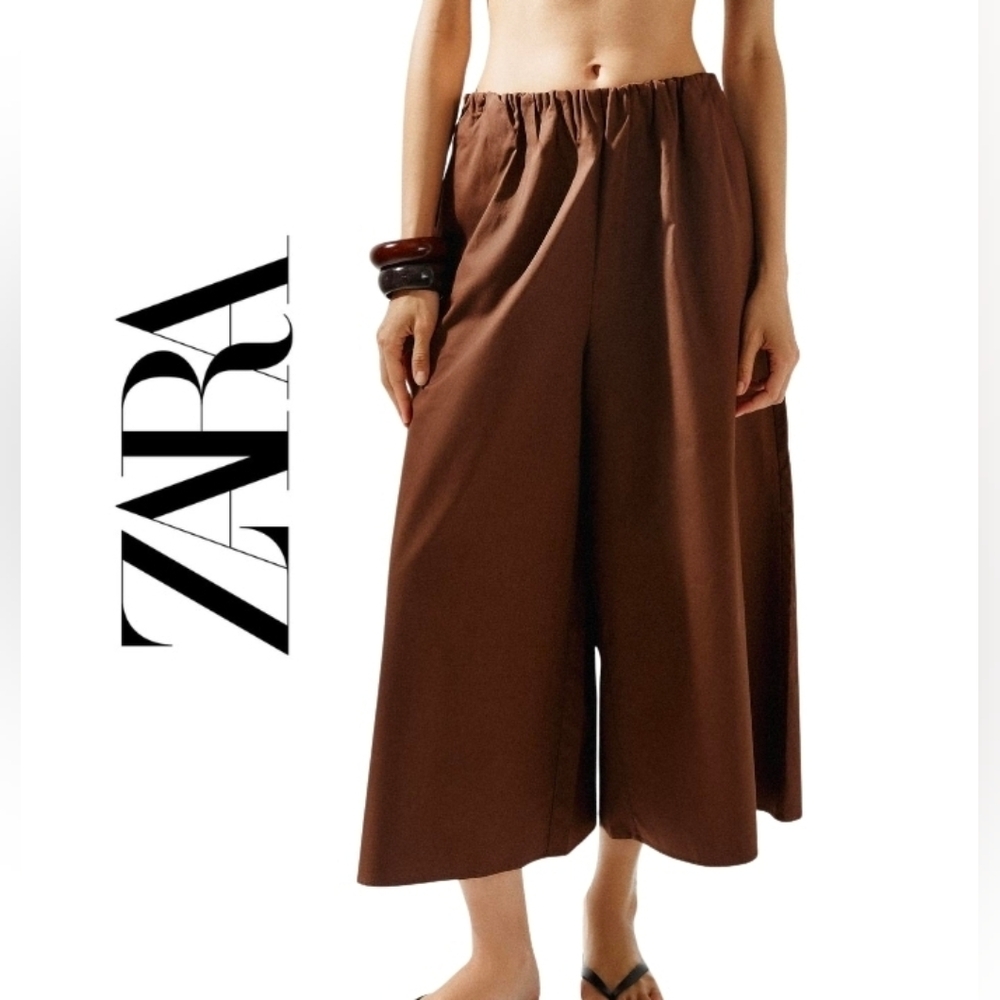 Zara NWOT Mid-rise Brown Culottes Size XS